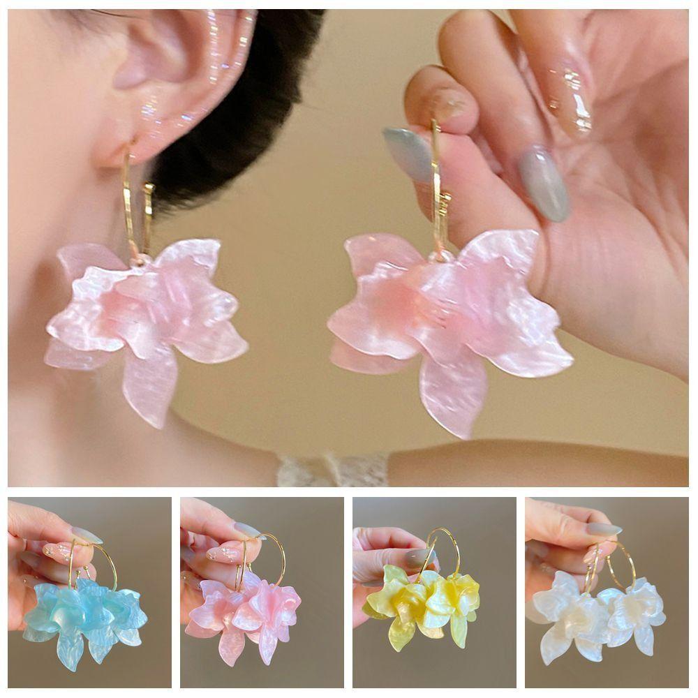 Personality Flower Earrings Irregular Flower Petals Pendant Earrings Jewelry Accessories