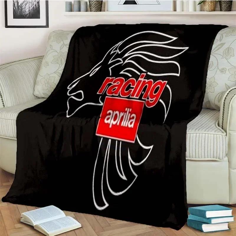Aprilia Motorcycle Logo Printed Flannel Blanket Fashion Warm Lightweight Living Room Bedroom Sofa Bed For Picnic Blanket