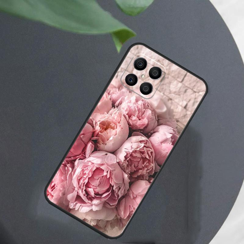 Elegant Pink Purple Peony Flower For Honor Magic 8 7 5 6 Pro Case For Honor 200 400 Lite 50 70 90 X8c X8b X9a X9b X9c X9d Win