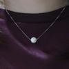 [ZIMO] White Pearl Chain Necklace with 925 Sterling Silver Accessories, Single Freshwater Pearl Pendant