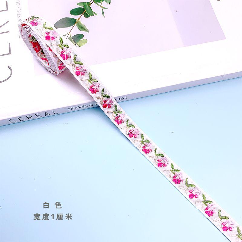 1cm Babykleidung Jacquard-Gurtband Spitze, Fächer-Saumstreifen Stoff Acht Schätze Gürtel Ethnische Accessoires Hut Dekorativer Gürtel