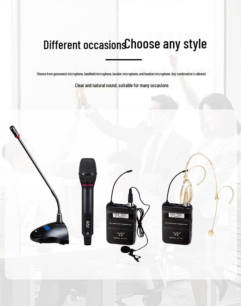 HuiDu ART-200 Professional Wireless Dual Diversity Conference Microphone with Anti-Interference Technology