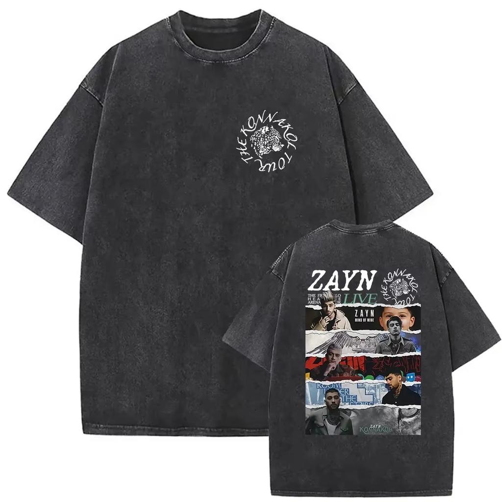 2026 Vintage Lavato Singer Zayn Malik KONNAKOL Musica Magliette Uomo Donna Abbigliamento Fan Casual Comfort Girocollo Manica Corta Abbigliamento Casual