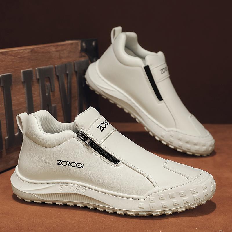 Fashion Men's Casual Shoes Outdoor Lightweight Man Ankle Boots Breathable Leather Walking Sneakers Anti Slip Leisure Short Boots