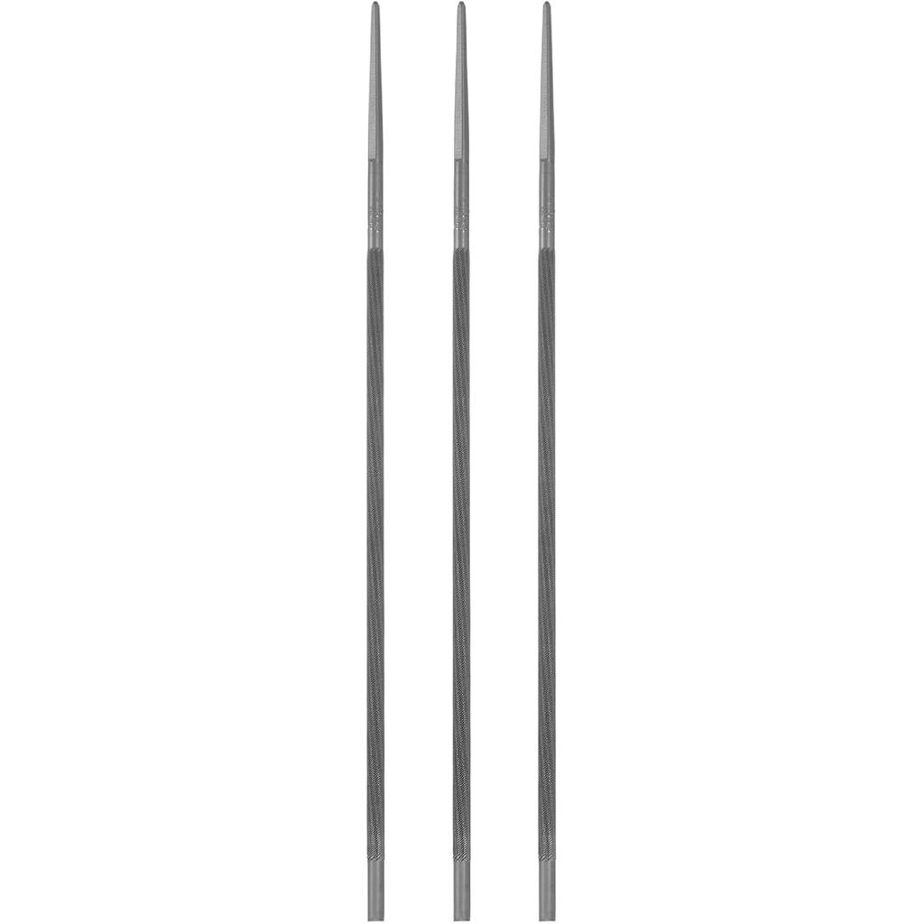 3-Pack Chainsaw Sharpening File, 3/16 Inch Round Sharpening File Steel Chainsaw File Without Plastic Handle for Sharpening/Chainsaw/Round Files
