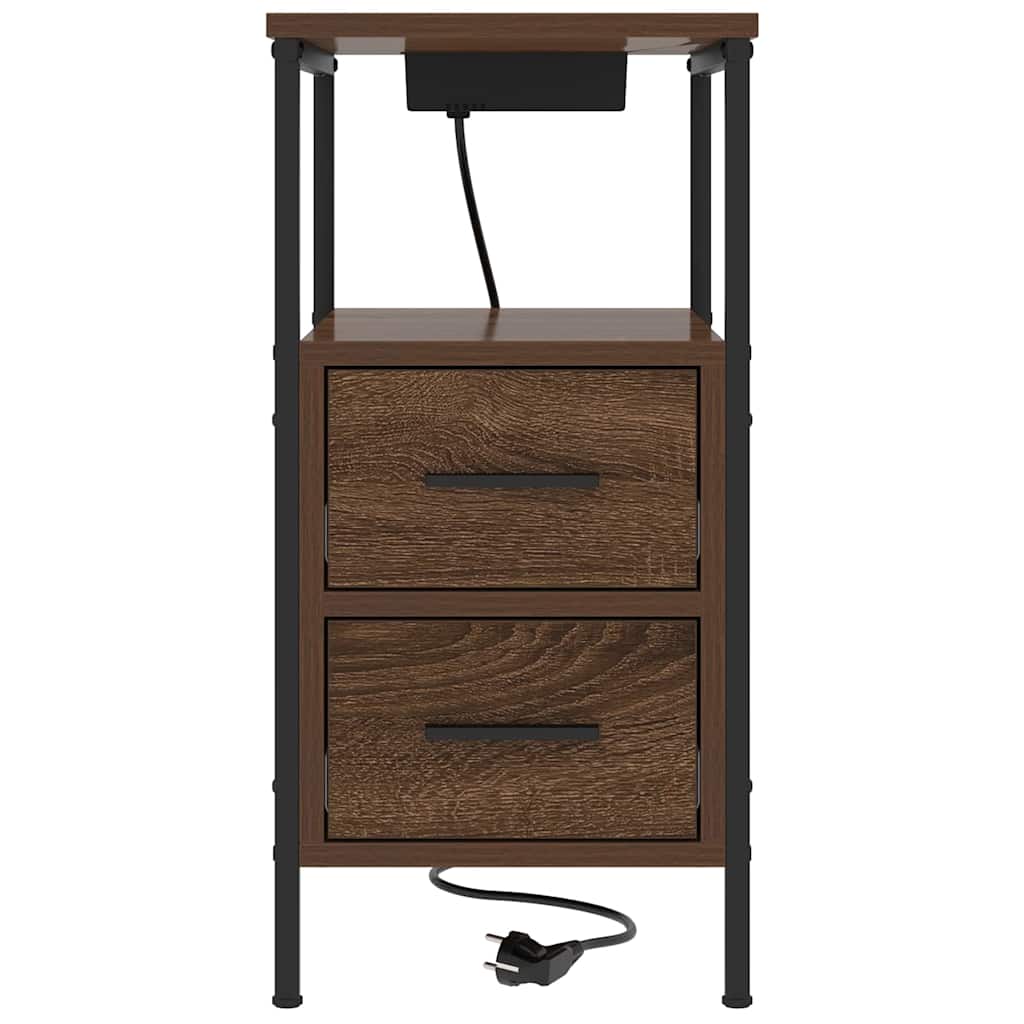 Nightstand Set 2 pcs Brown Oak Look 30 x 48 x 61 cm