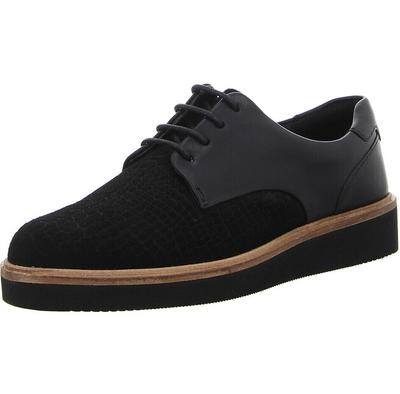 Botines Clarks Sneaker baille con cordones de piel lisa negros para mujer