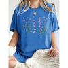 Women's Tee - Colorful Space Cartoon Pattern Graphic, Playful Galaxy Print Design for Casual Daily Wear