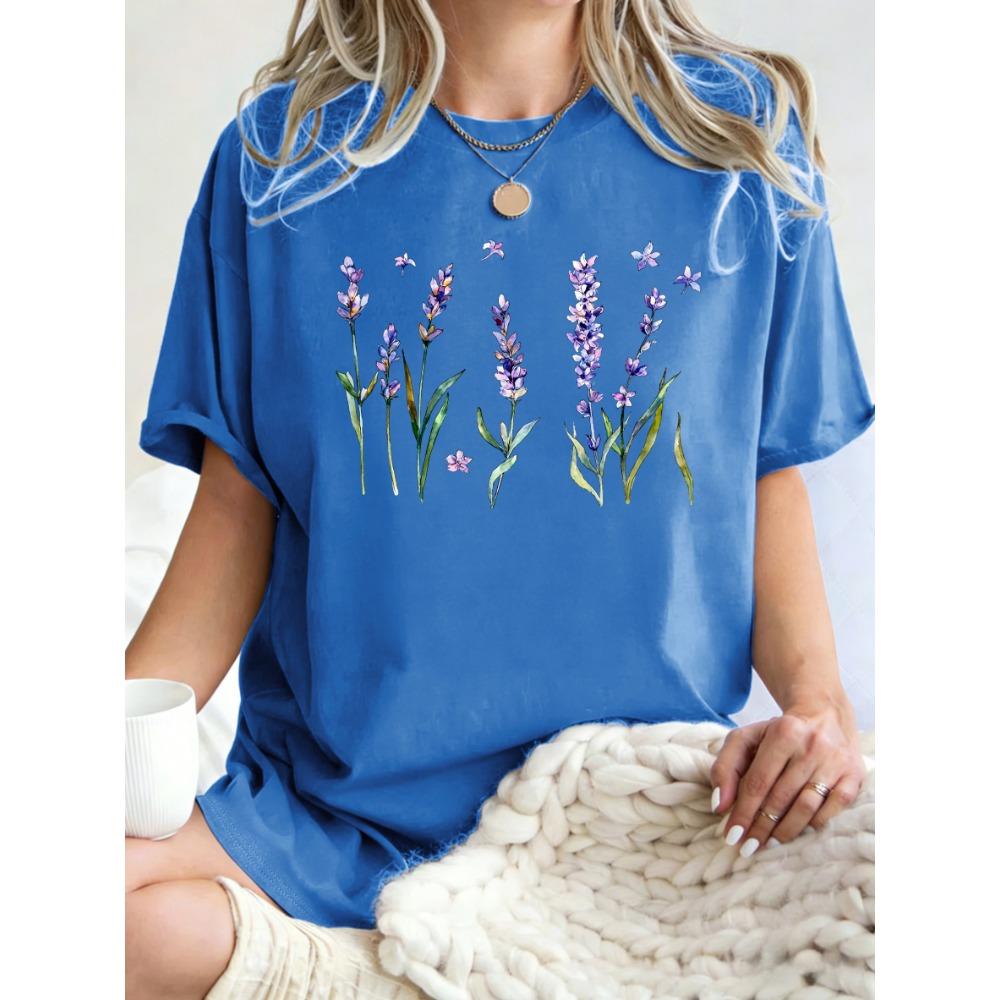 Women's Tee - Colorful Space Cartoon Pattern Graphic, Playful Galaxy Print Design for Casual Daily Wear
