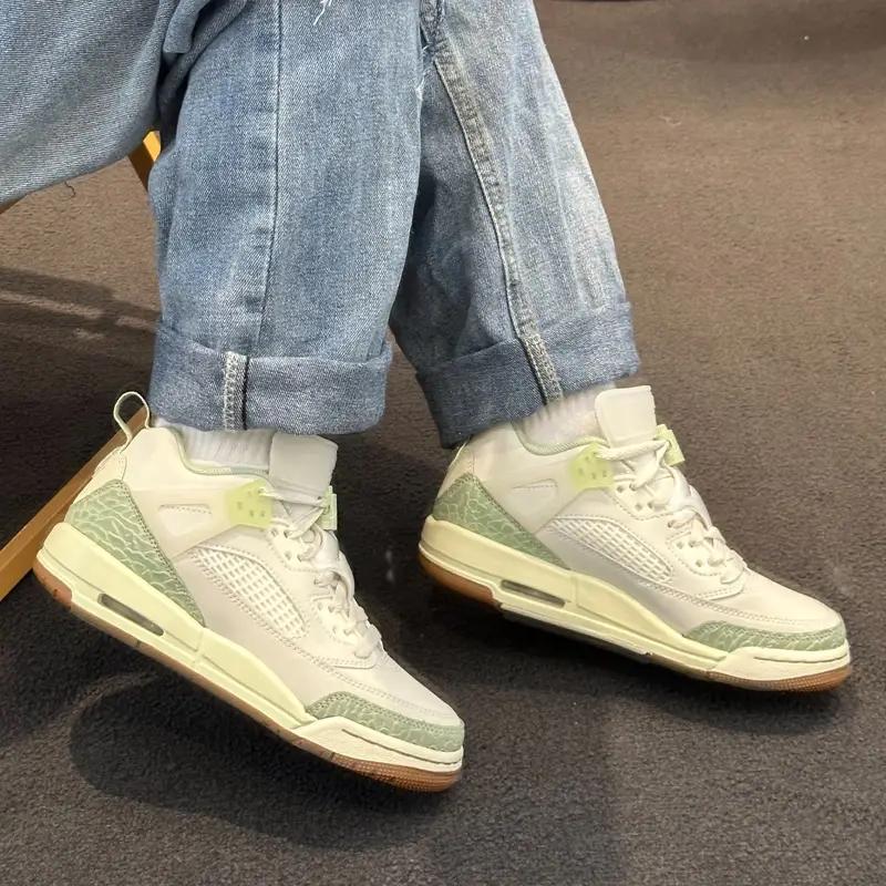 Air Jordan Spizike Low GS Melon Tint Kids Sneakers Green Coconut-Milk Light-British-Tan HQ1194-131