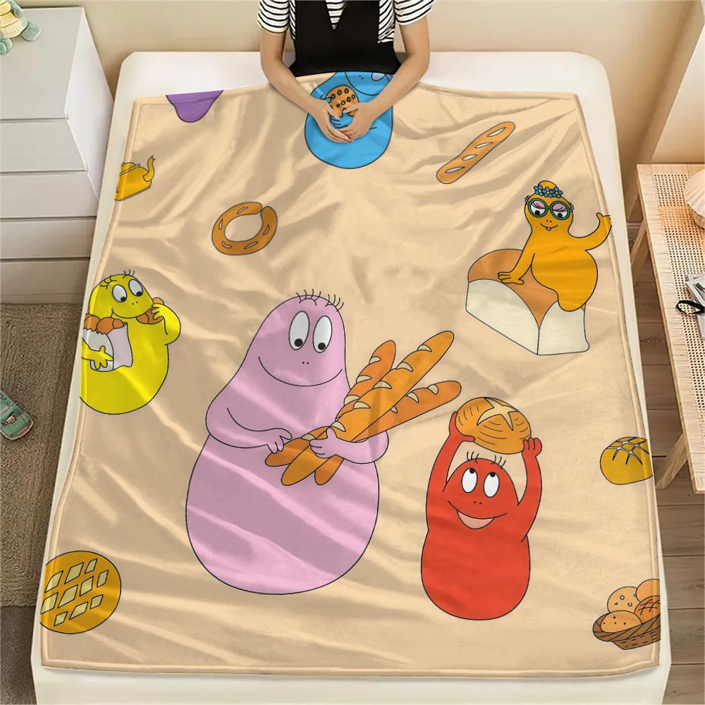 Barbapapa Flannel Blanket, High quality Comfortable for All Seasons, Home Decor, Warmth and Comfort