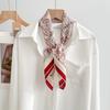 Burgundy Secret Silk Double Crepe Silk Scarf Women's Spring and Summer High Sense Fashion Versatile Square Scarf Elegant Atmospheric Sunscreen Headsca