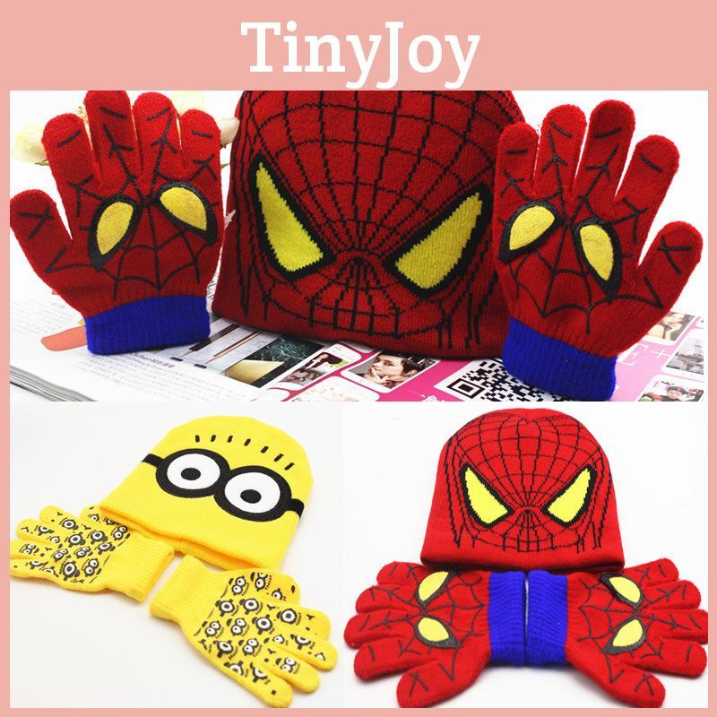 Cozy Winter Knit Kids Gloves And Hat Set Warm Fleece Lined For Toddlers