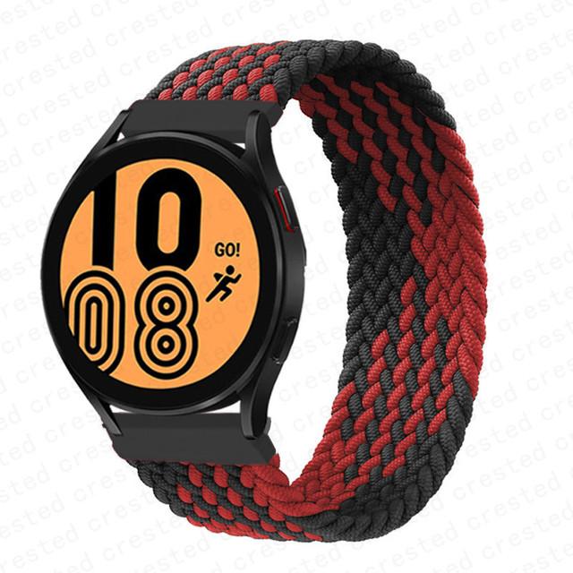 20mm 22mm Band for Samsung Galaxy watch 6 7 4 5 pro active 2 Gear S3 braided solo loop bracelet correa Huawei watch GT 2 3 strap