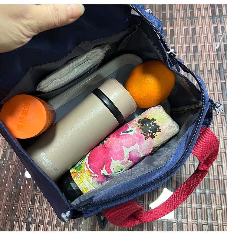 Barevný blok Studentská přenosná taška na oběd - Taška na bento a svačinu