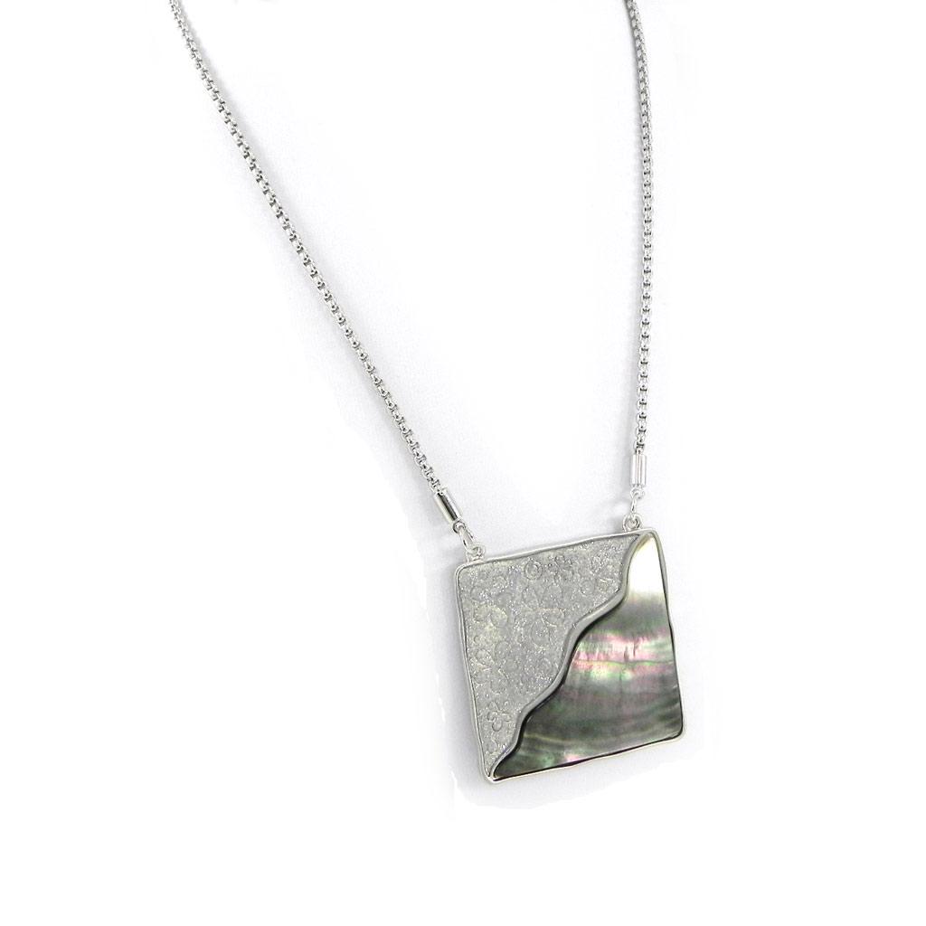 NOA [H2386] - Srebrnoszary Designerski naszyjnik „Bora Bora”.