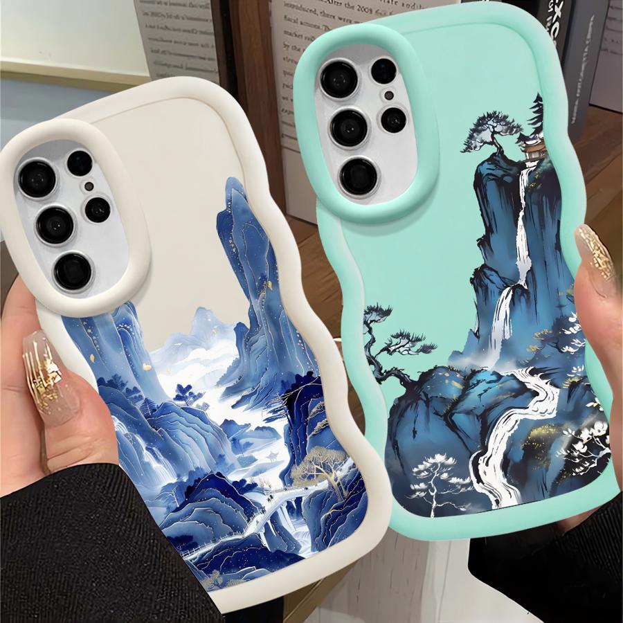 Soft Phone Cover Case for Samsung Galaxy S24 S20 FE S22 Ultra A26 S21 A25 S25 S23 Plus A35 A54 A24 A34 A55 A36 Mountains Waters