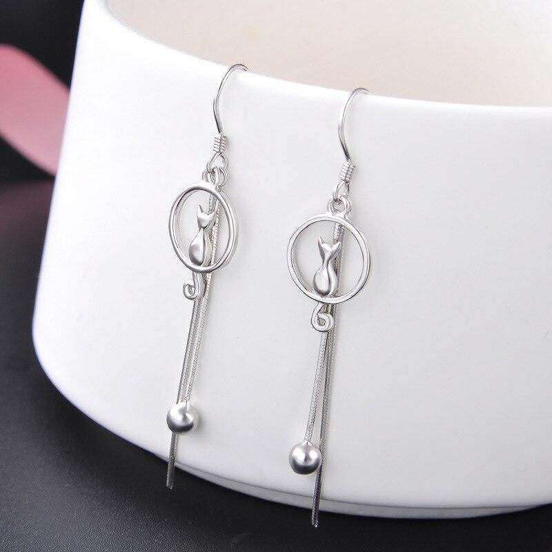 Tancise  Earrings Cat Shaped Drop Earrings Korean Style Wedding Party For Women