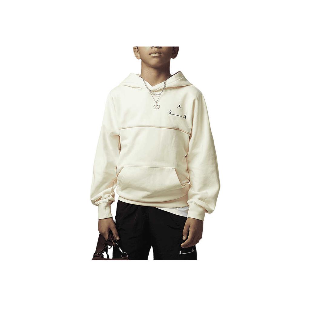 Jordan Kinder Logo Bestickt Bedruckter Hoodie Kinder Hoodies Kokosmilch FJ5528-113