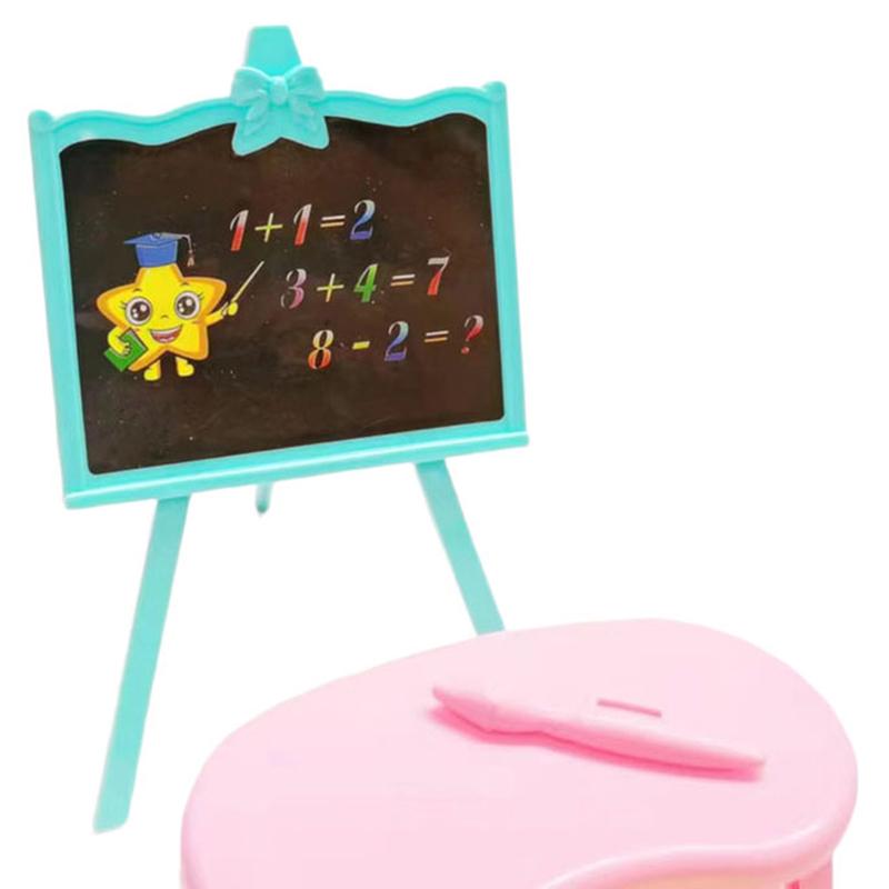 

4 шт., мебель для кукольного домика, миниатюрная доска, стол, стул, карандаш для куклы 16 см