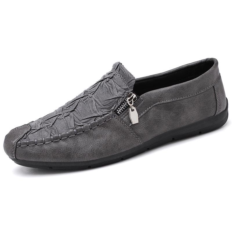 2025 Men s Korean Style Slip-on Leather Loafers: Trendy  Energetic Casual Shoes 44