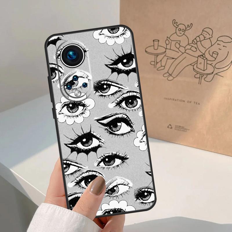 Eye Illustration Case For Honor Magic 8 5 6 7 Pro Cover For Honor 400 200 Lite 50 70 90 X8a X8b X9a X9b X9c