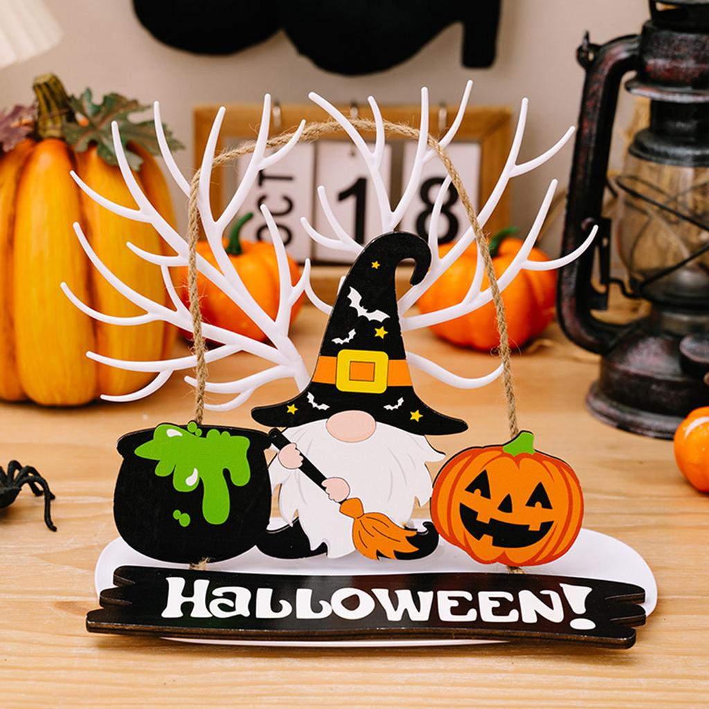 Wooden Pendant Festival Decor Pumpkin-Witch Decoration Front Door Welcome Sign Halloween Themed Door Sign Party Supplies