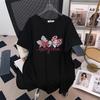 Women's Plus Size Slimming Loose Fit Short-Sleeve Round Neck Mid-Length T-Shirt (200/300/350 Jin)