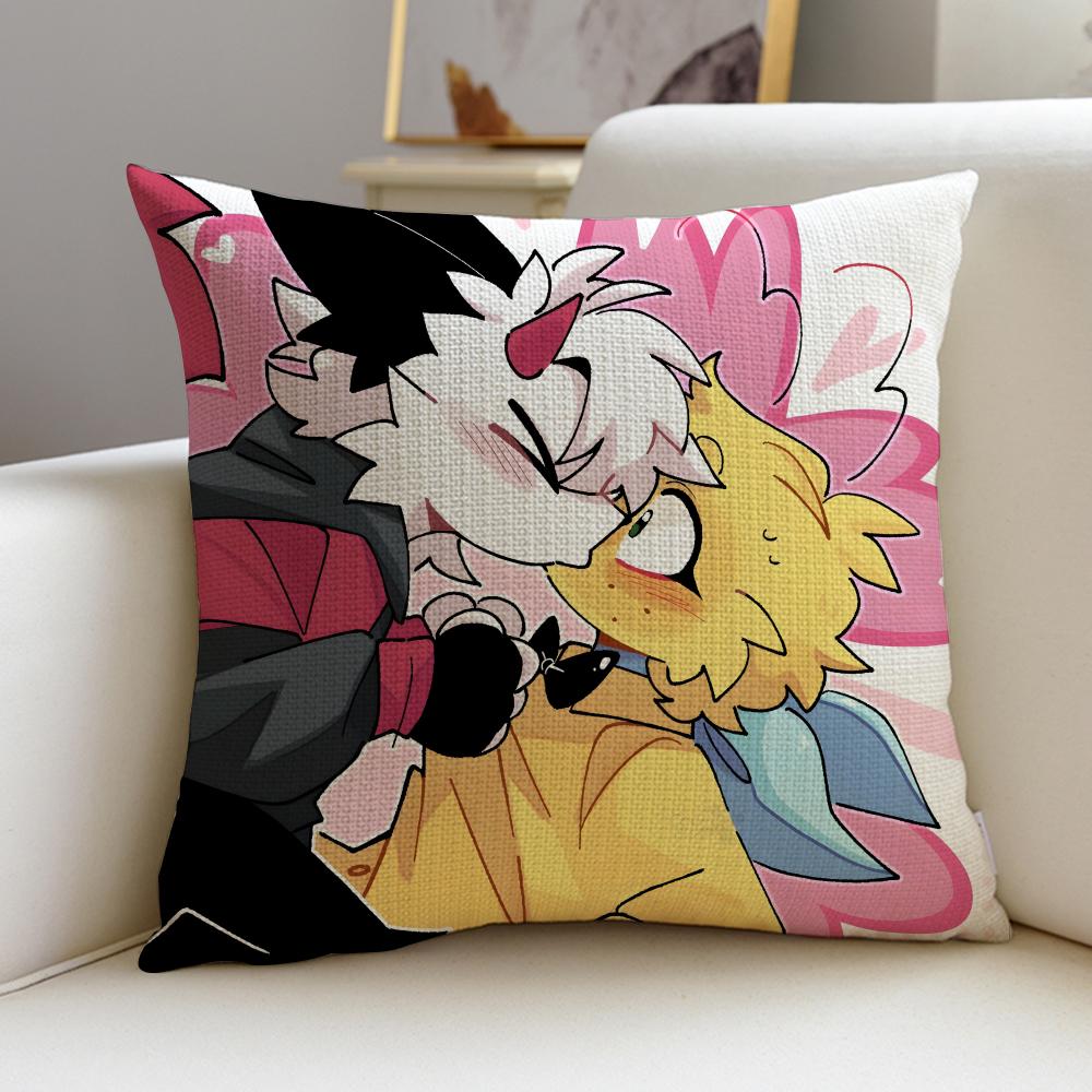 Cute BBoykisserS Cushion Cover Breathable and skinfriendly linen pillowcase square removable and washable cushion
