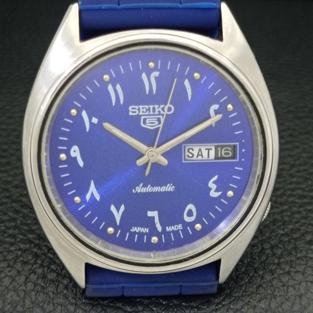 VINTAGE SEIKO 5 AUTOMATIC 6119C JAPAN MENS ARABIC BLUE DIAL WATCH A702527-1 R126-a702527
