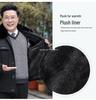 Men's Winter Coat for Seniors - Thickened Cotton Padded Jacket with Buttons for Ages 70-80