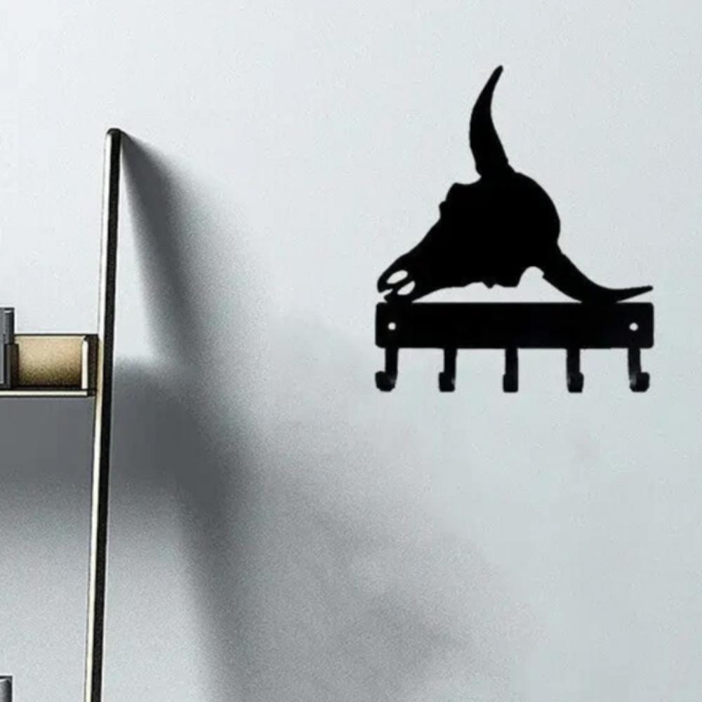 Longhorn Ochse Schädel Schlüsselanhänger Aufhänger - Nagelneu 6 Zoll breit Metall Wandhaken Sechs Zoll Wandhaken Longhorn Ochse Schädel Schlüsselhalter