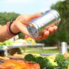 2PCS Stainless Steel Seasoning Shaker with Rotating Lid Buckle, Flour Spice Shaker, Dredge Shaker Metal Salt and Pepper Shakers