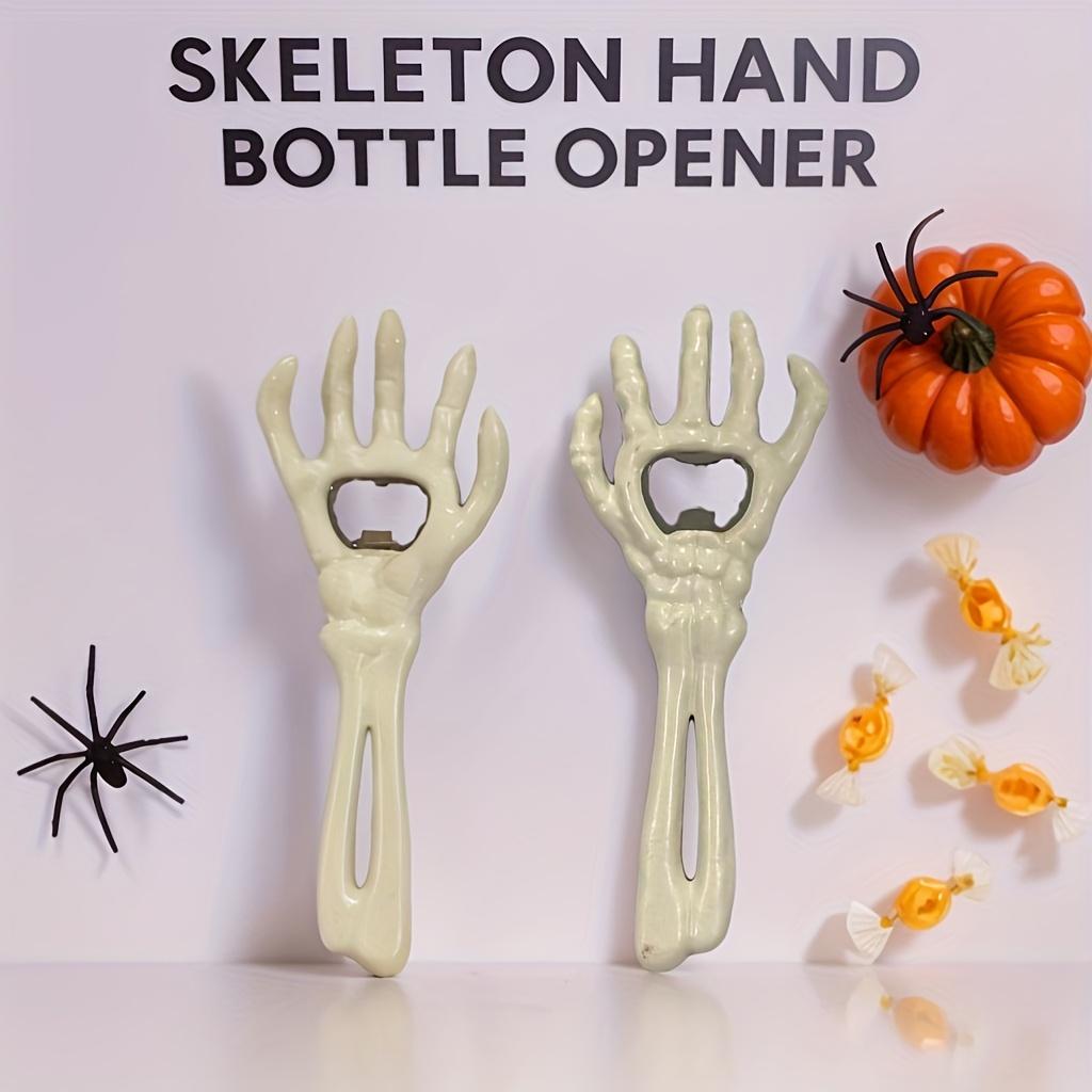 1 st Skeletthand Flasköppnare - Gjutjärnsölöppnare med Skräcktema, Perfekt för Halloweenfester & Skämt, Bartillbehör
