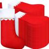 12 festive red Christmas stockings with Santa Claus and reindeer design - for holiday celebrations