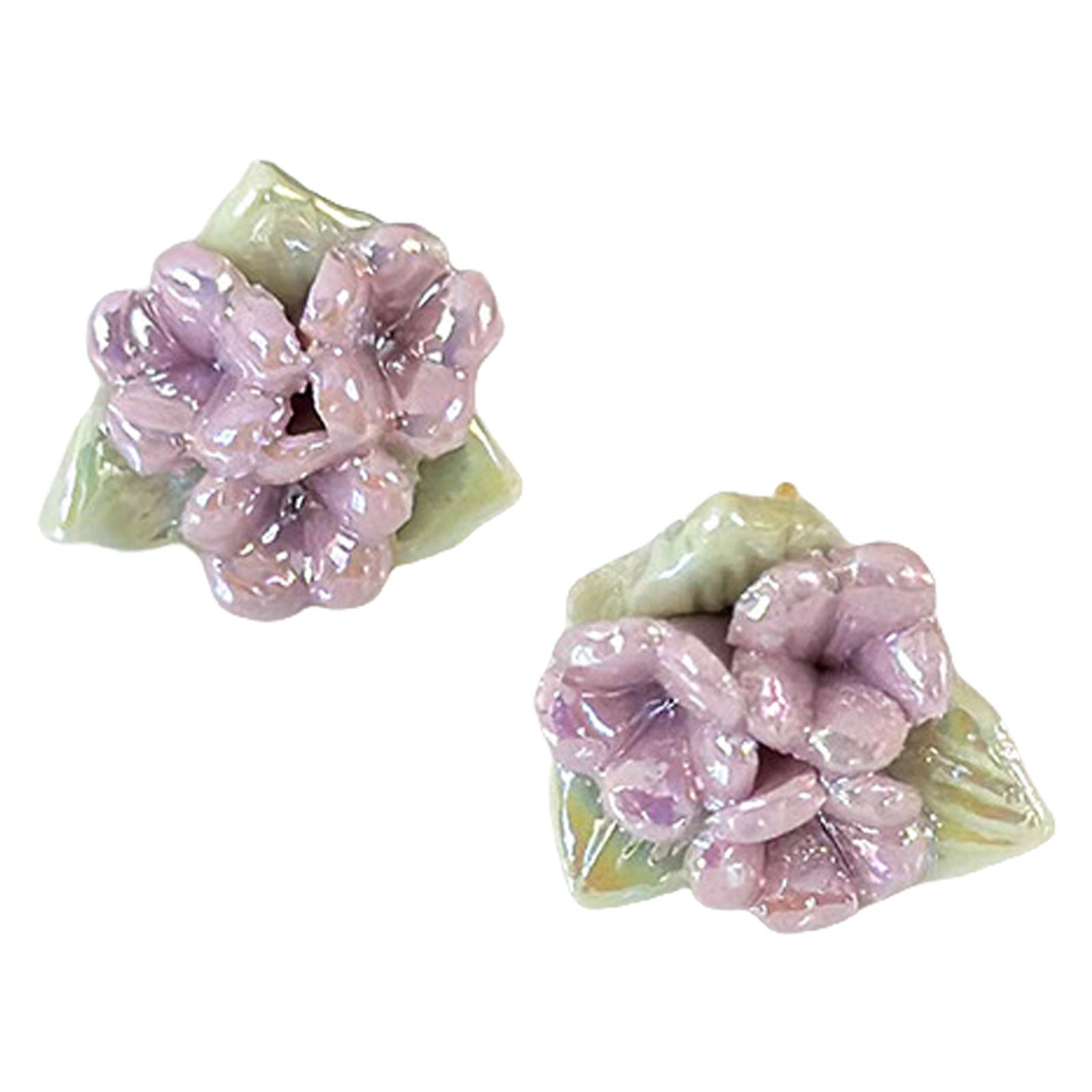 

Elegant Porcelain Flower Earrings Fashionable Jewelry Accessory for Women Delicate Rose Studs in Vibranting Color A