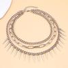 Style Multilayer Steel Necklace For Men And Women With Geometric Pendant