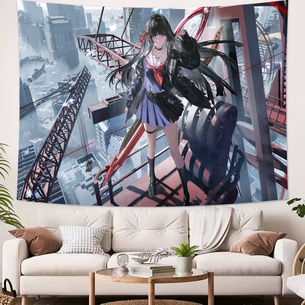 Hot Pretty Girl Chisa Wuthering Wave GAMING Tapestry Wall Hanging Wall Rugs Dorm Decor Blanket Camping Decoration Tapestry