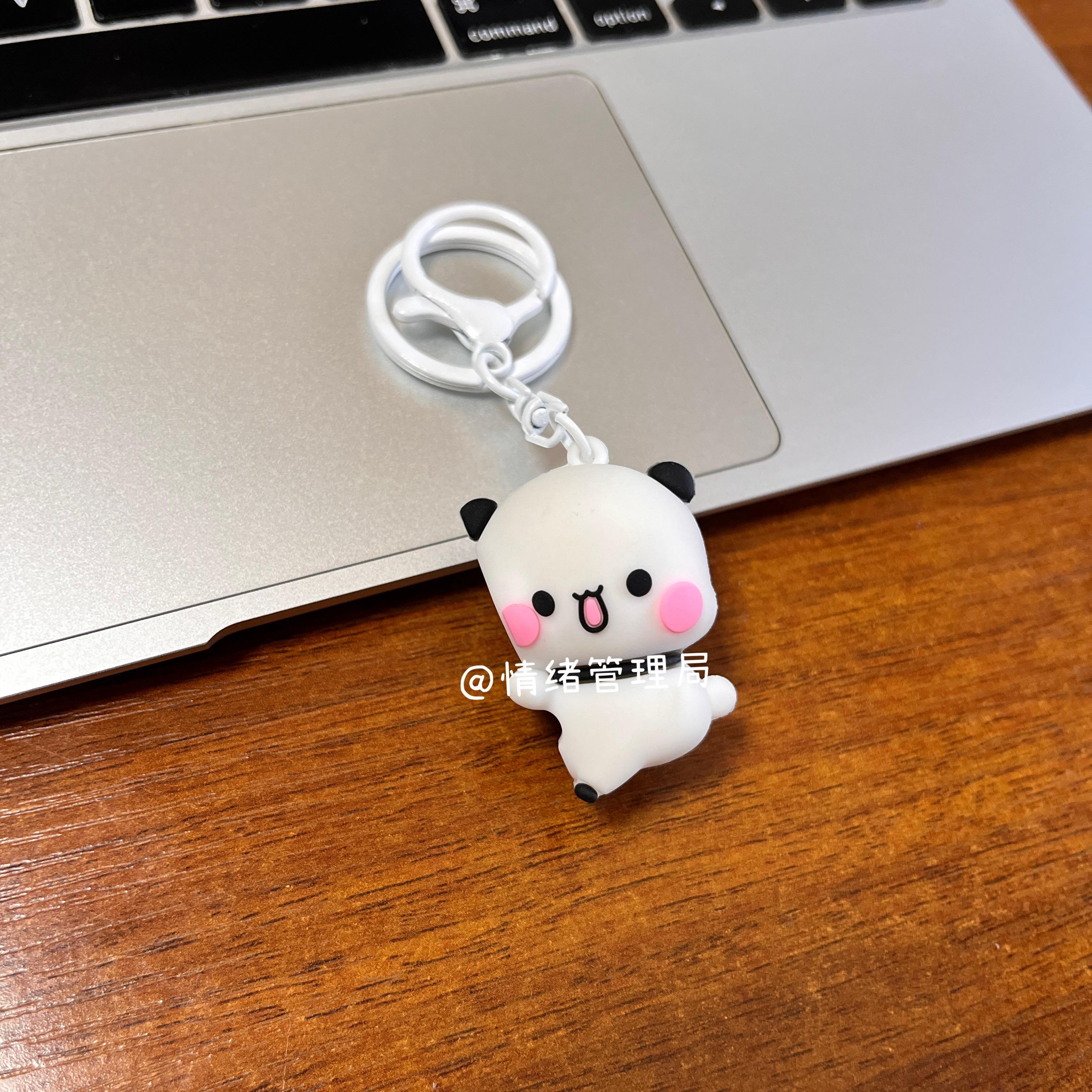 Nieuwe Bubu Dudu Magnetische Knuffel Sleutelhanger Schattige Cartoon Panda Ornament Sleutelhanger Rugzak Accessoires Kerstcadeau voor Koppels white