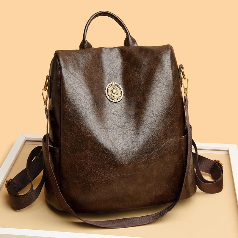 Retro Fashionable Elegant and Multi-functional Dual-purpose Single-shoulder and Double-shoulder Backpack