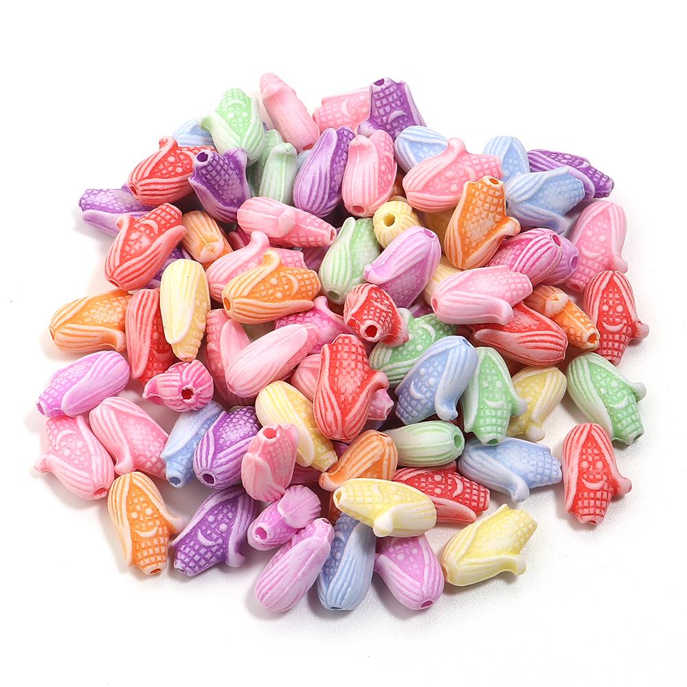 200pcs/lot Multiple Styles Plastic Beads Cat Flower Star Fish Shell Beads Loose Spacer Beads For Jewelry Making DIY Accessories