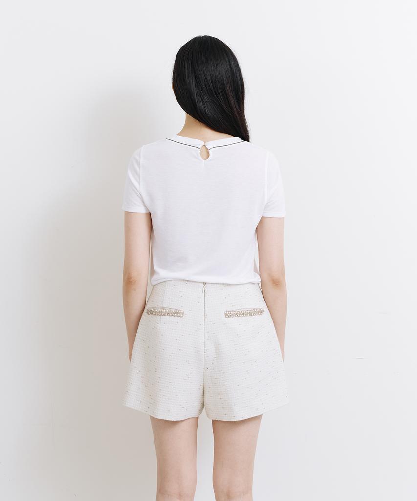 Lapineatteullie Classic Tweed Skirt Pants Ivory