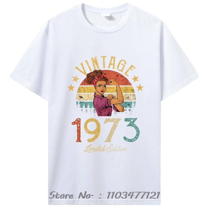 Best Of 1973 Birthday Gifts T Shirt Men's Cotton Funny T-Shirt Old Graphic T Shirt Men Clothing Oversized Tshirt Tees