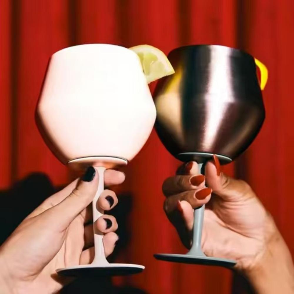 Insulated Wine Goblet Detachable Champagne Cup Bar Accessory Stainless Steel Red Wine Cup Pub