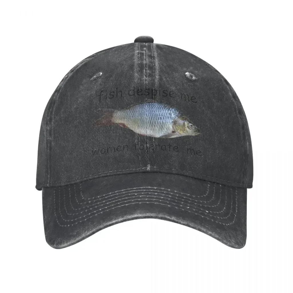 Fish Despise Me Women Tolerate Baseball Caps Vintage Distressed Washed Snapback N Outdoor Running Golf Hats