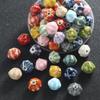 Retro Colored Irregular Ceramic Rhombus Beads for Bracelets