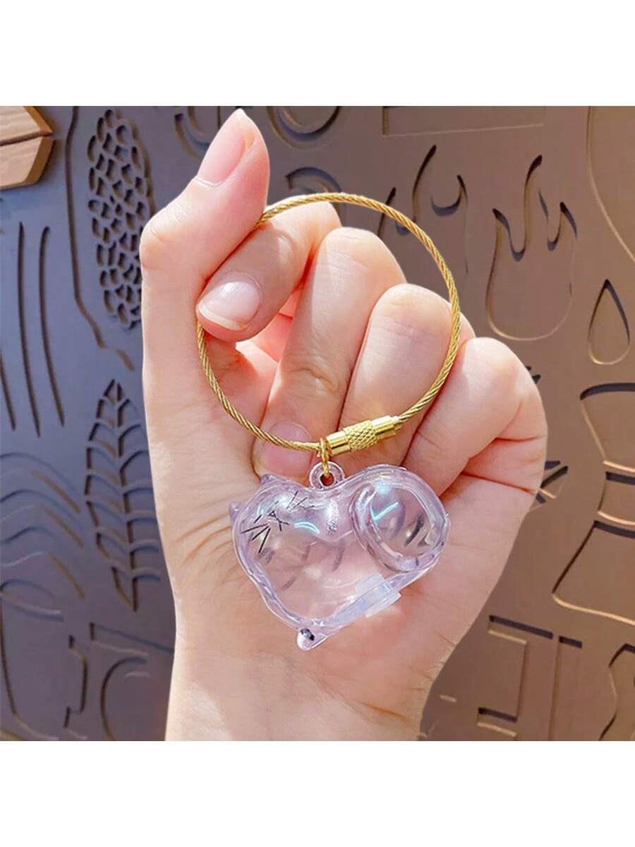 

Transparent cat hair storage box, hanging twisted egg cat hair storage box, twisted egg bag keychain pendant small gift