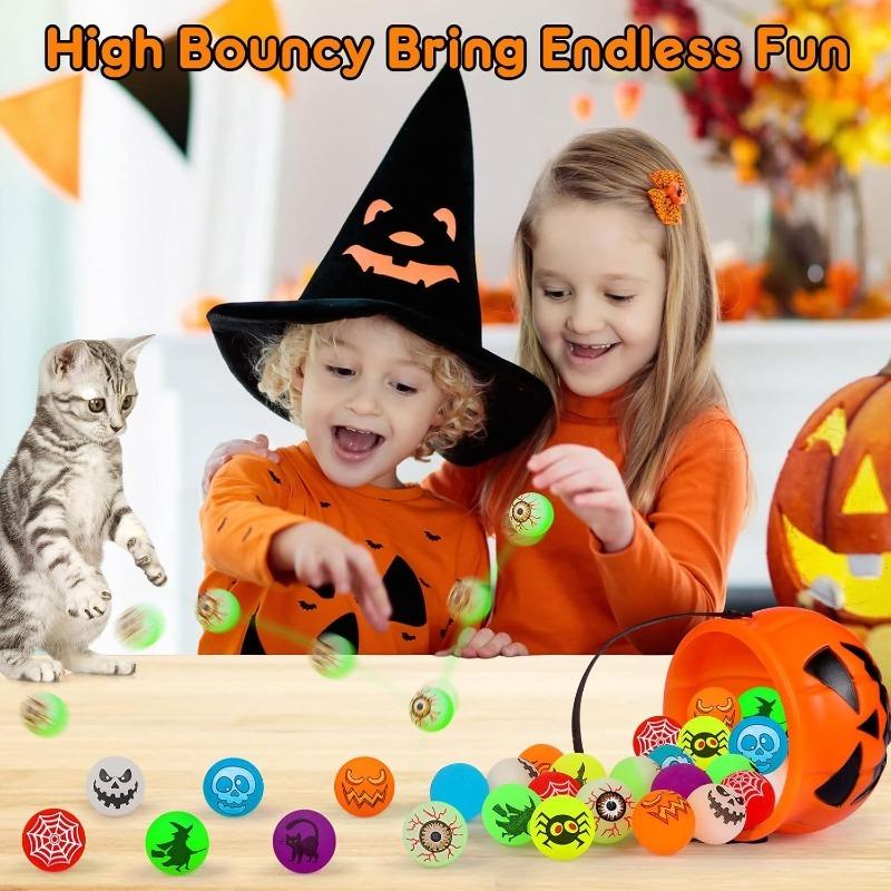 50/1pcs Luminous Halloween Bouncing Balls Glow in The Dark Fluorescent Rubber Eyeball Bouncy Ball Kids Toys Decor Party Favors