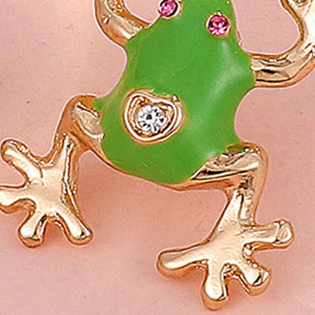 1/2 Pairs Frog-Shaped Earrings Sparking Rhinestones Inlaid