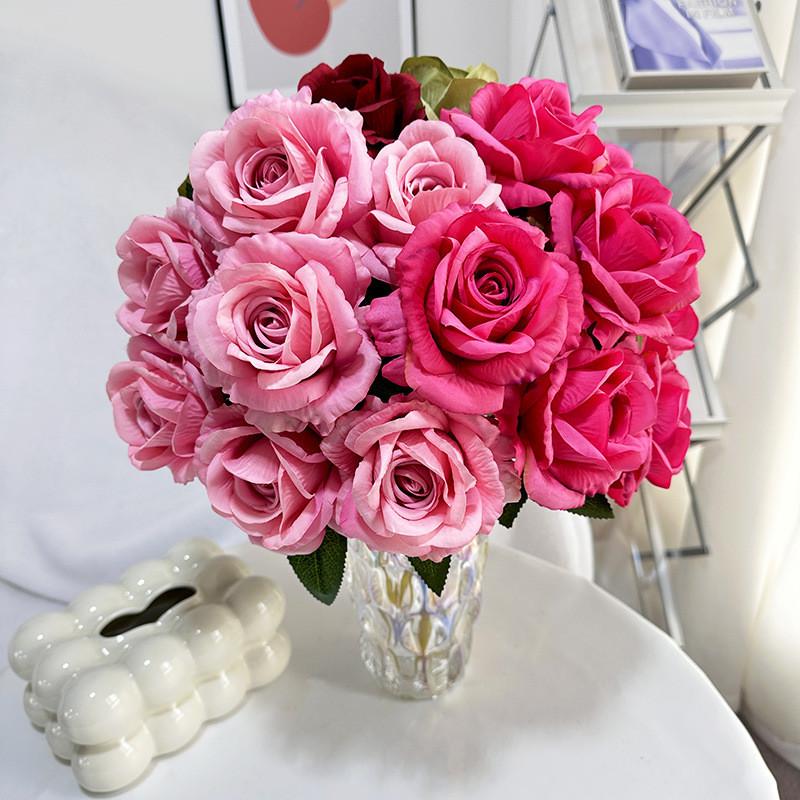 Rose Flower Artificial Wedding Hotel Restaurant Desktop Ornament Room Decoration